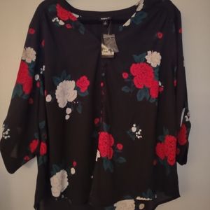 Torrid Floral High Low Blouse